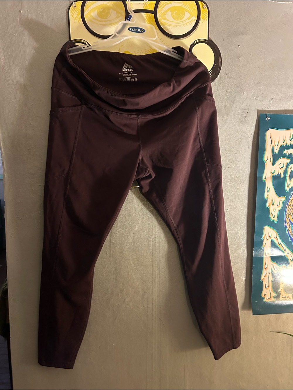 RBX womens Burgundy Active Leggings